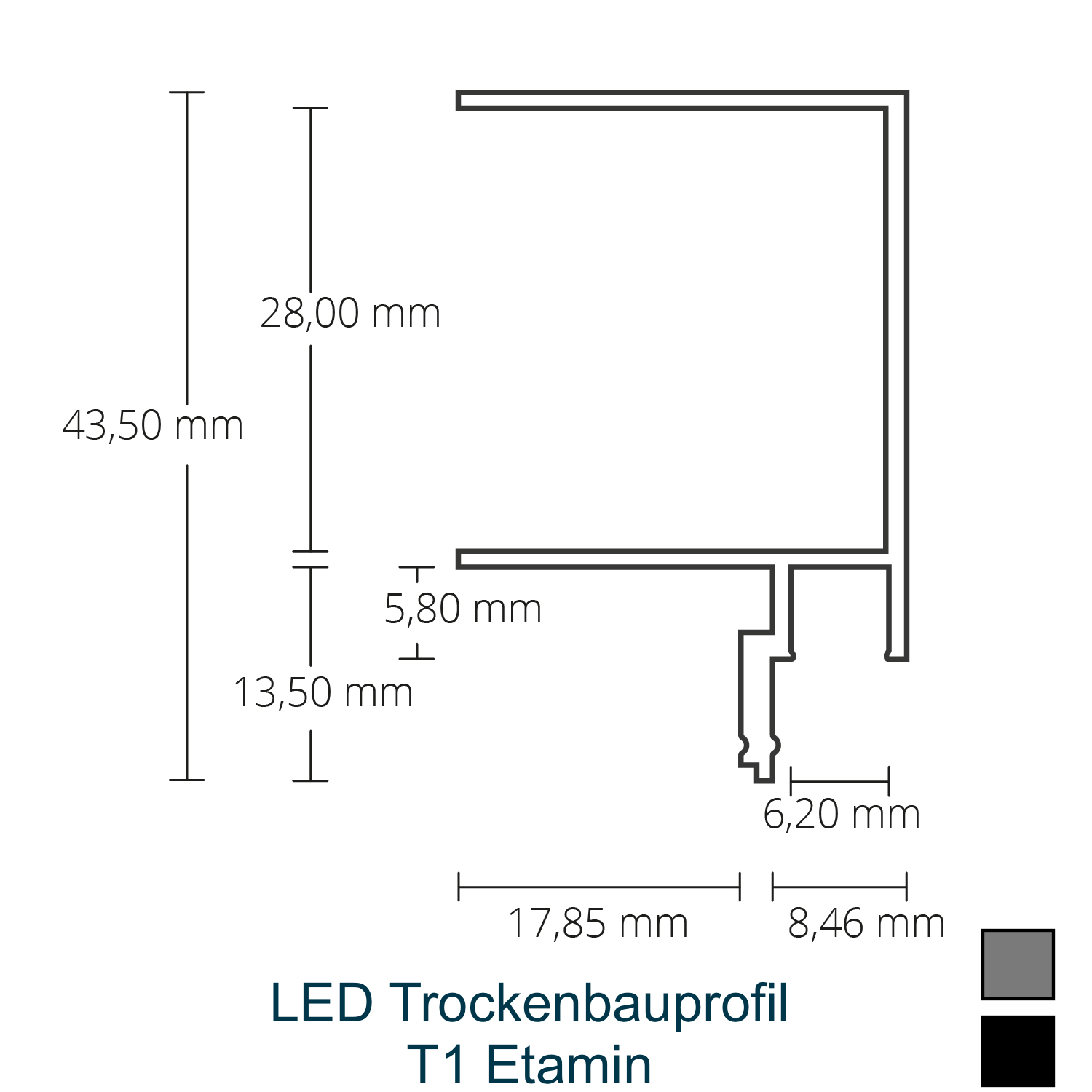 T1 LED-Trockenbauprofil